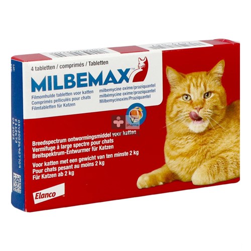 Milbemax Comprimés Grand Chat 2/8 Kg 2 X 2