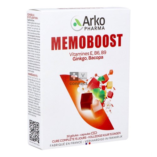 Memoboost Ginko+bacopa Gelules 30