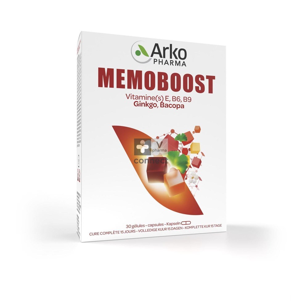 Memoboost Ginko+bacopa Gelules 30