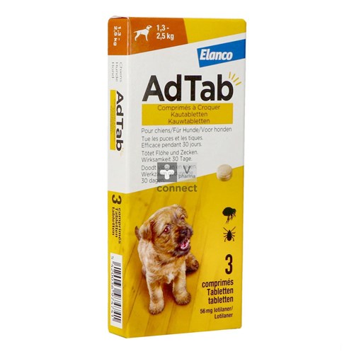 Adtab 56mg Hond >1,3-2,5kg Kauwtabl 3