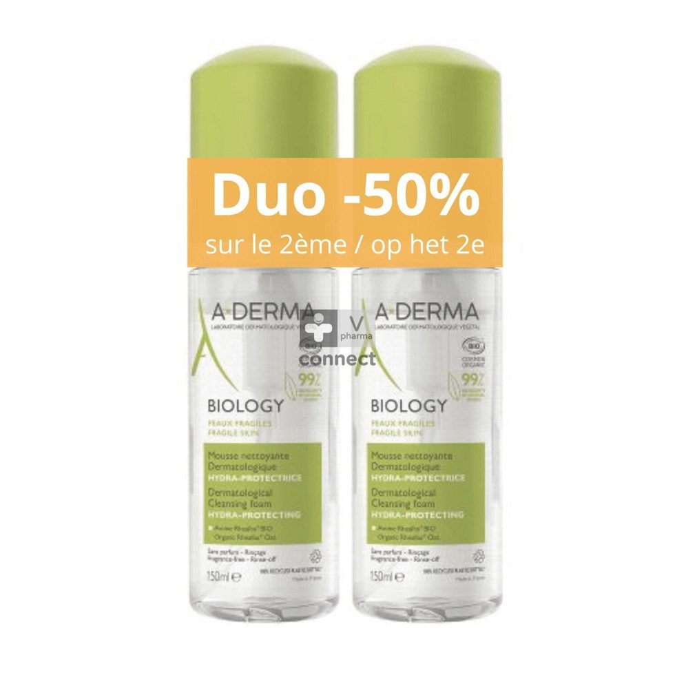 Aderma Biology Mousse Nettoyante 150 ml Duo
