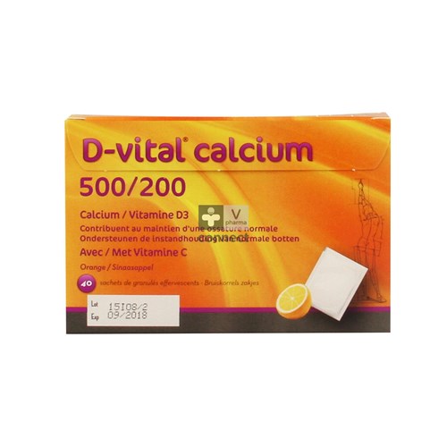 D-vital Calcium 500/200 Sinaas Zakjes 40