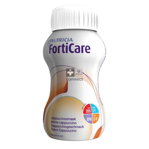 Forticare Drankje Aroma Cappuccino Flessen 4x125ml 