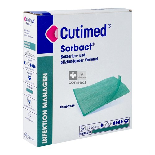 Cutimed Sorbact Compresses 4 x 6 cm  5 pièces