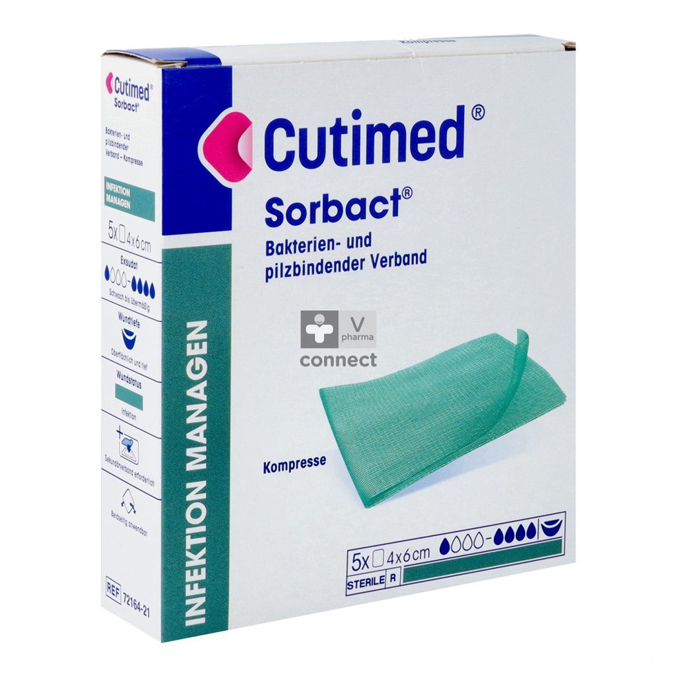 Cutimed Sorbact Compresses 4 x 6 cm  5 pièces