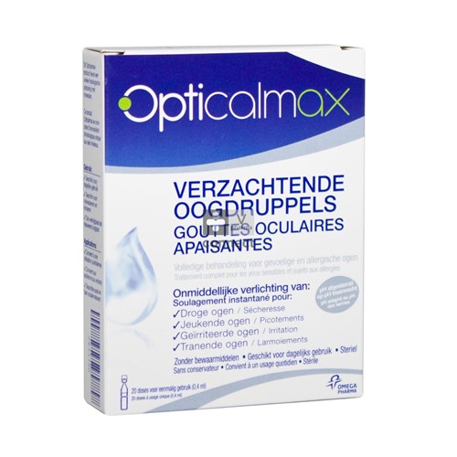 Opticalmax Gouttes Oculaires Apaisantes 20 Unidoses
