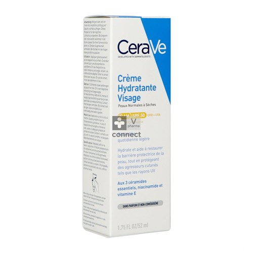 Cerave Crème Hydratante Visage Spf50 52 ml