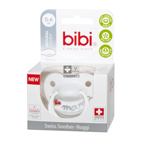 Bibi Sucette 0 - 6 Mois Maman Argent Cerise