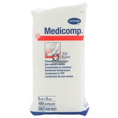 Medicomp Compresses 4 Epaisseurs  5x5cm 100 Pièces