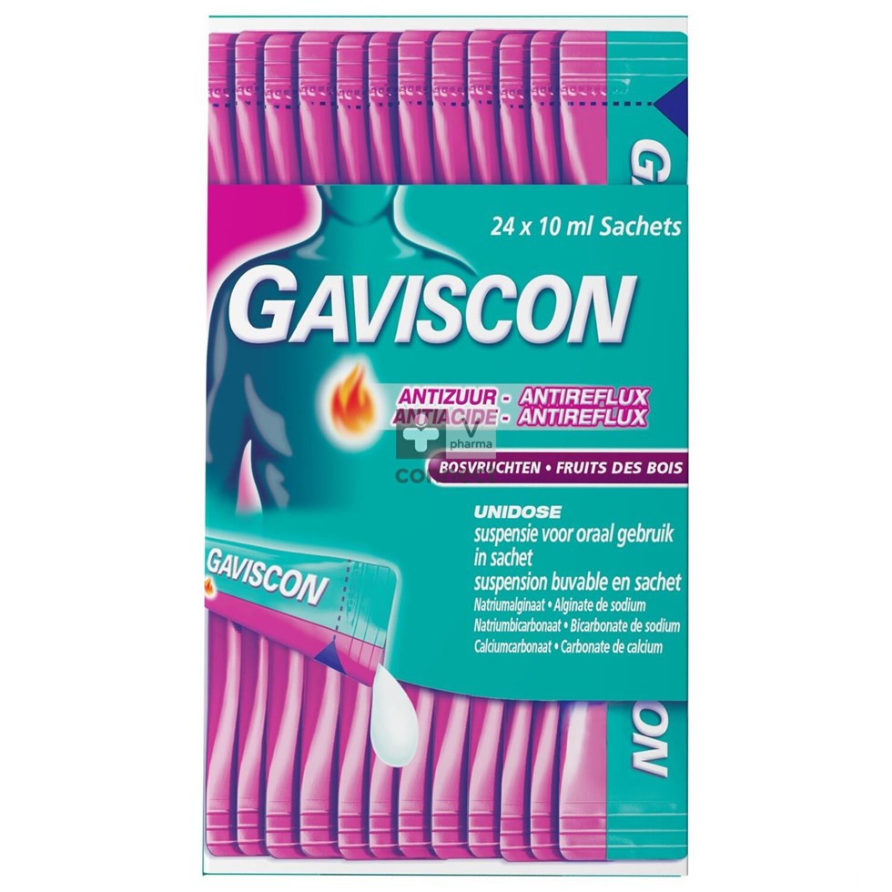 Gaviscon Antiacide/Reflux Fr.Bois Susp Buv Sach 24