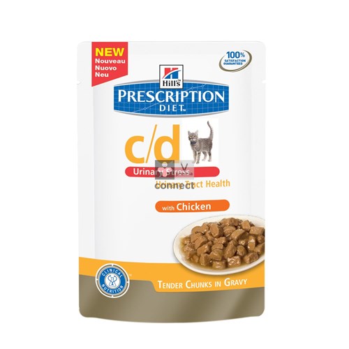 Hills Prescription Diet C/D Feline Urinary Stress 12 Sachets Repas Poulet