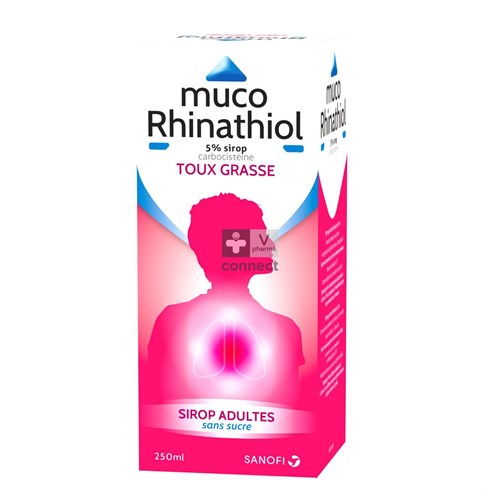 Muco Rhinathiol 5% Sir Ad Z/suiker 250ml