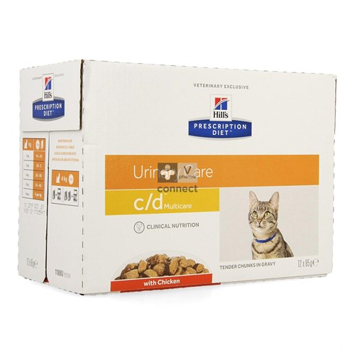 Hills Prescription Diet C/D Feline 12 Sachets Repas Poulet