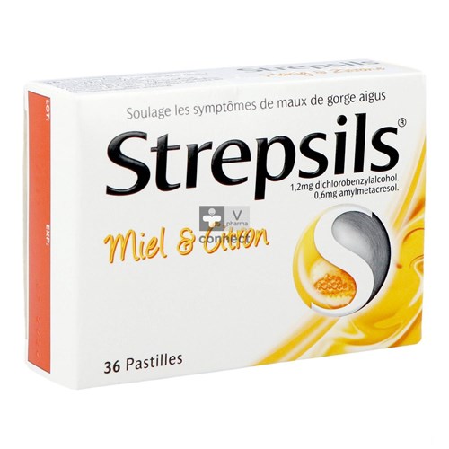 Strepsils Miel Citron 36 Pastilles