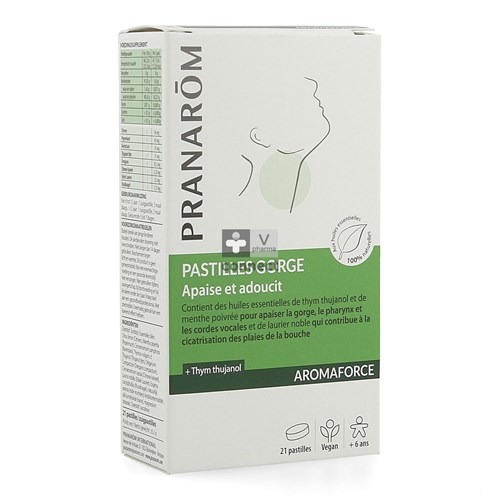 Pranarom Aromaforce Bio Pastilles Apaisantes 21 Pastilles