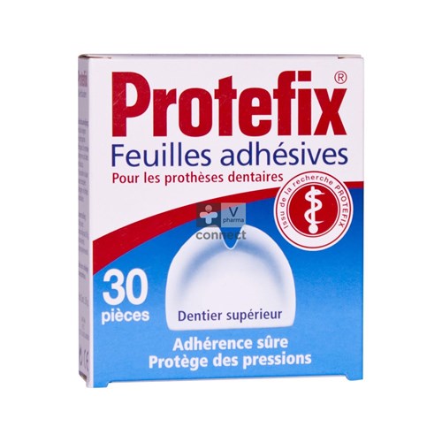 Protefix Feuilles Adhesives Pour Dentier Superieur 30 Pieces