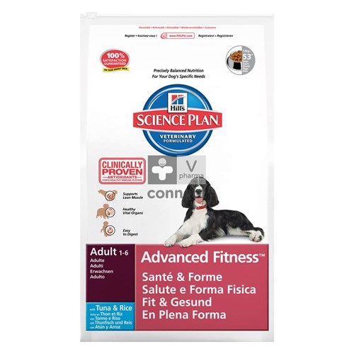 Hills Science Plan Canine Adult Advanced Fitness Medium 12 Kg Thon - Riz