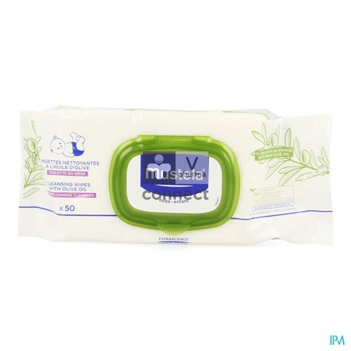 Mustela Bébé Lingettes Nettoyantes Change Huile D'Olive 50 Pièces