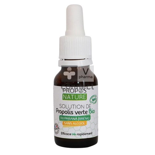 Propos Nature Solution Propolis Verte Bio Sans Alcool 15 ml