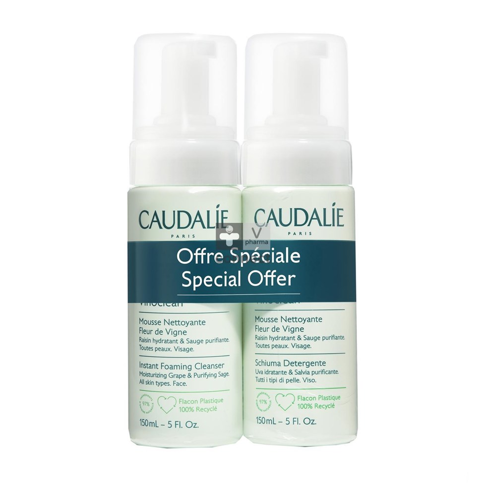 Caudalie Duo Mousse Nettoyante Fleur de Vigne 2 x150 ml
