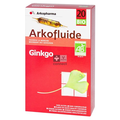Arkofluide Ginkgo Bio 20 Ampoules