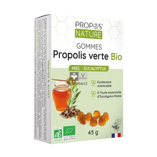 Propos Nature Gomme Propolis Bio Miel Eucalyptus 45 g