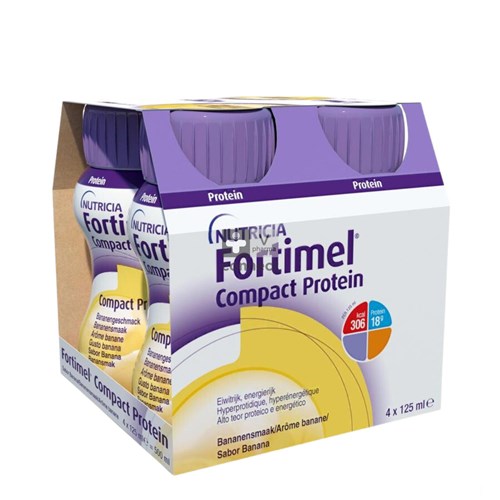 Fortimel Compact Protein Banaan Flesjes 4x125 ml