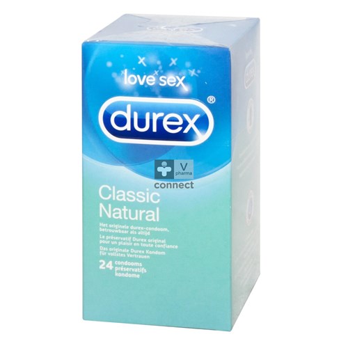 Durex Classic Natural Preservatifs 24 Pièces