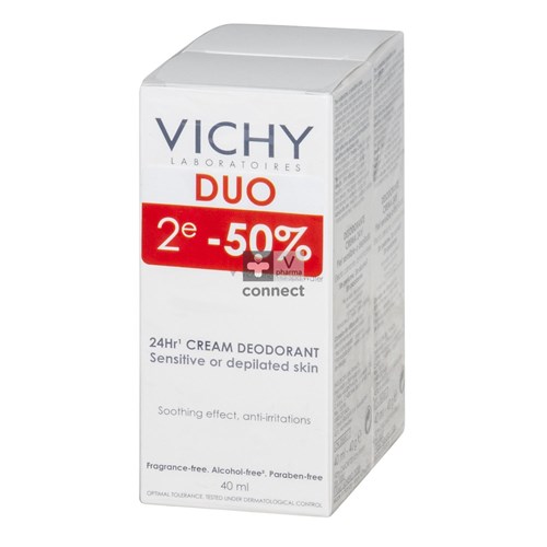 Vichy Deo Gev. H-geepileerd Creme 24u Duo 2x40ml