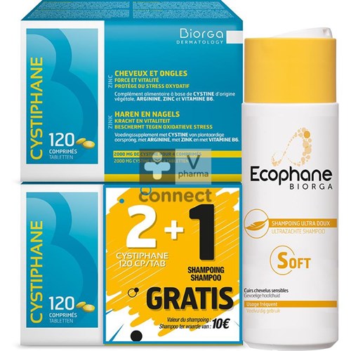 Cystiphane Biorga 240 Comprimés + Shampooing Ultra Doux 200 ml GRATUIT