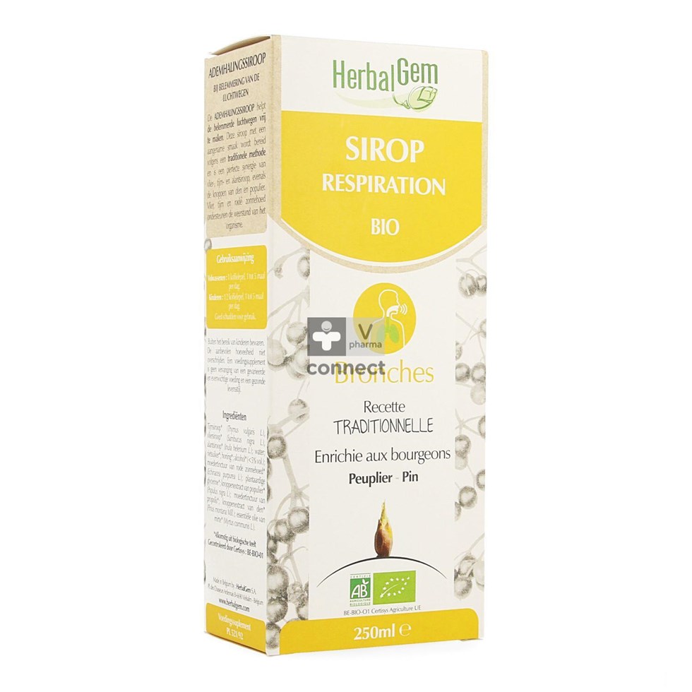 Herbalgem Sirop pour la Respiration Bio 250 ml