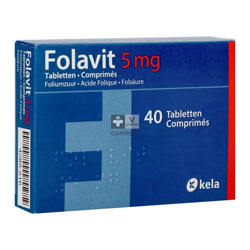 Folavit 40 Comprimés X 5 Mg