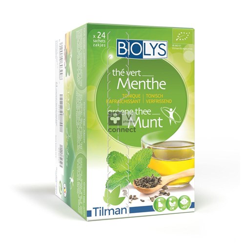 Biolys Infusion Thé Vert Menthe 24 Sachets