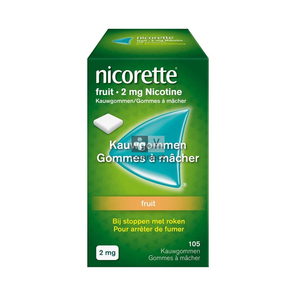Nicorette Fruit 2 mg Gomme à Macher 105 Pièces