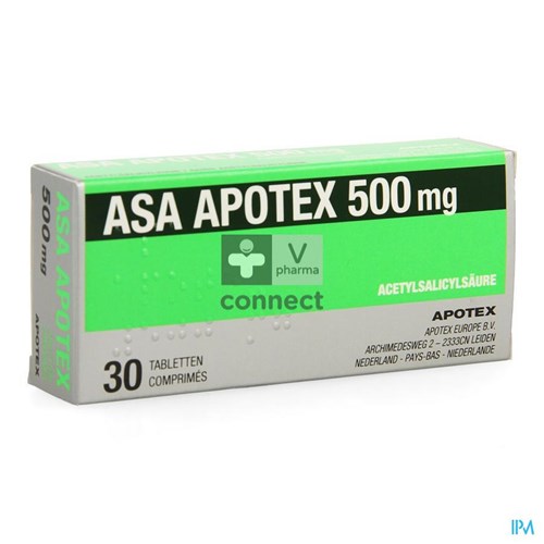 Asa Apotex 500 mg 30 Comprimés