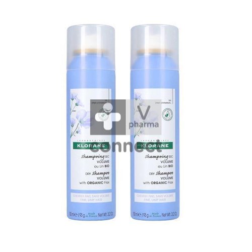 Klorane Shampooing Sec Lin Bio 150ml Duo