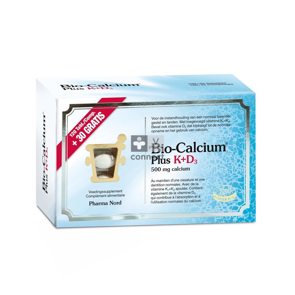 Bio Calcium Plus Vitamine K + D3  120+30 Comprimés Prix Promo