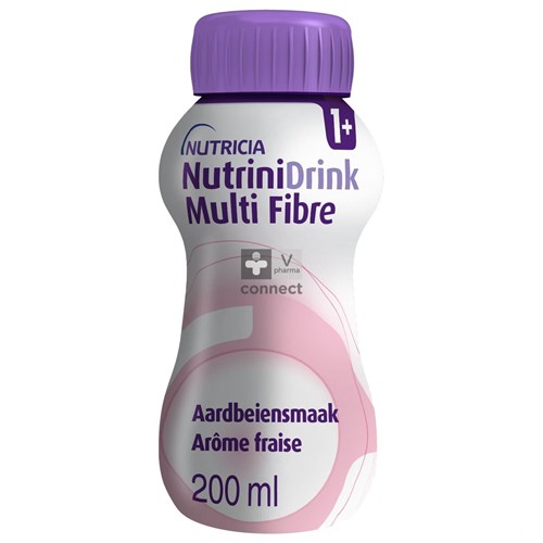 NutriniDrink Multi Fibre Aardbeiensmaak Flesje 200ml