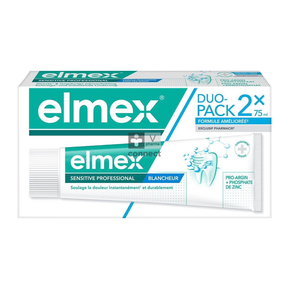 Elmex Dentifrice Sensitive Prof. White 75 ml duo