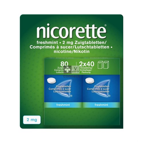 Nicorette Freshmint Comprimés A Sucer 80 X 2 mg