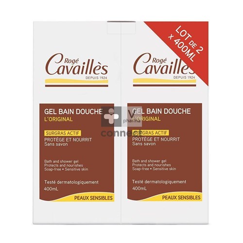 Roge Cavailles Lait Bain-Douche Peaux Sensibles 2  x 400 ml