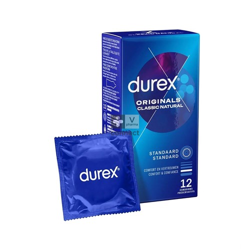 Durex Classic Natural Préservatifs 12 pièces