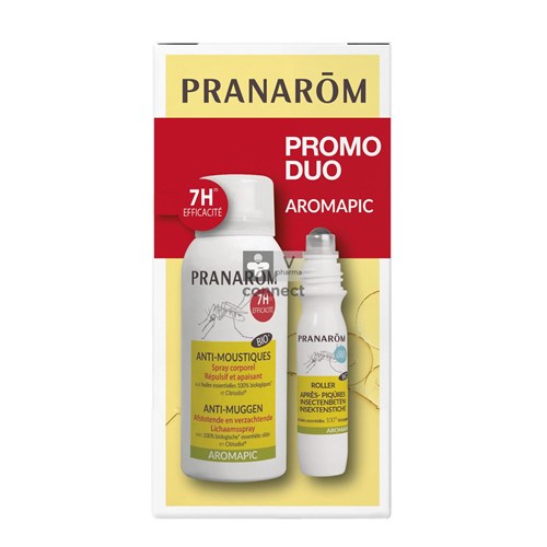 Pranarom Aromapic Spray Corps Anti-Moustique 75 ml + Roller Piqûres Apaisant 15 ml