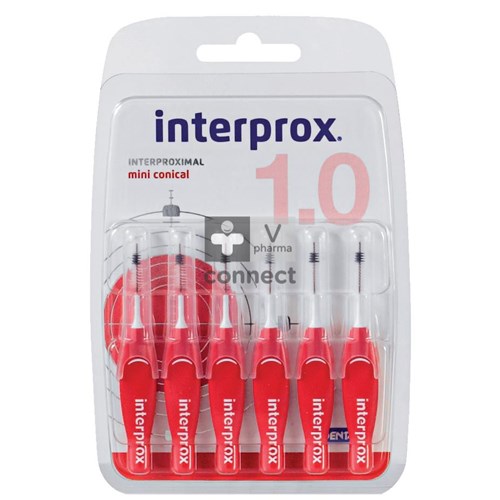 Interprox Premium Mini Conical Rouge 2 - 4 mm Brosse Interdentaire 6 Pièces