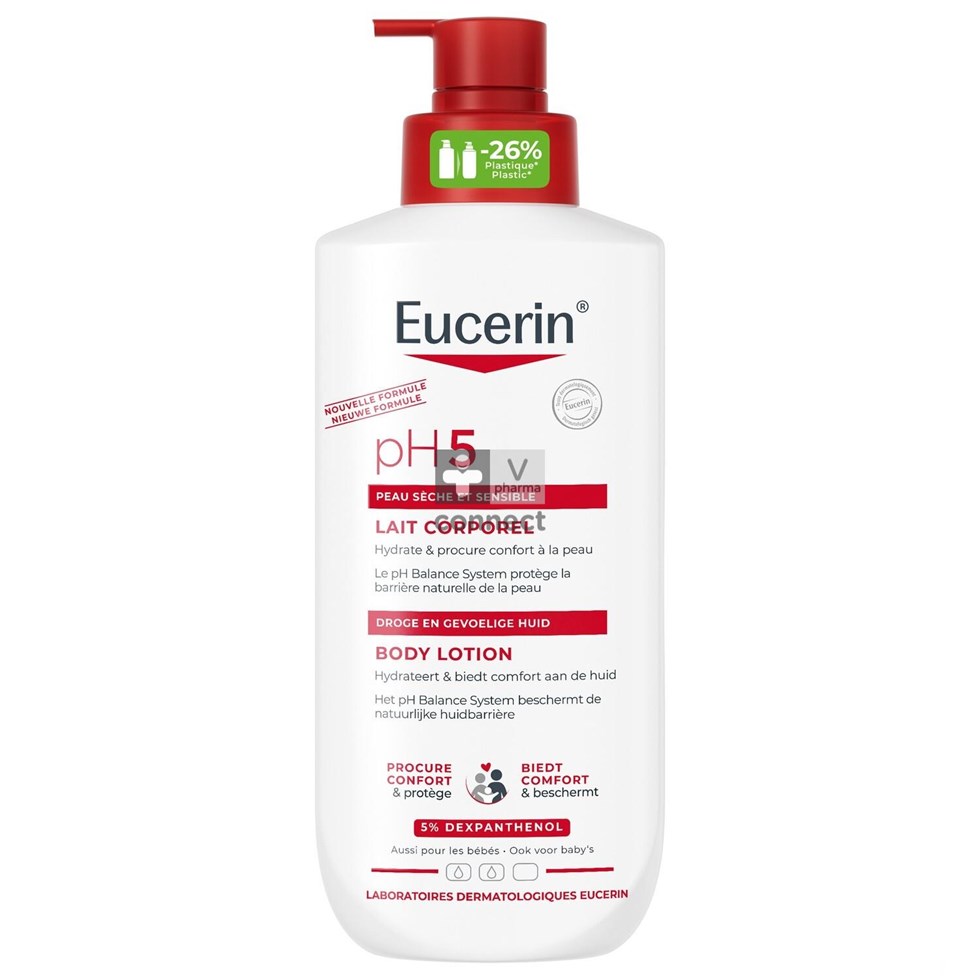 Eucerin Ph5 Peau Sec. Lait Copr. + Pompe 400Ml Nf