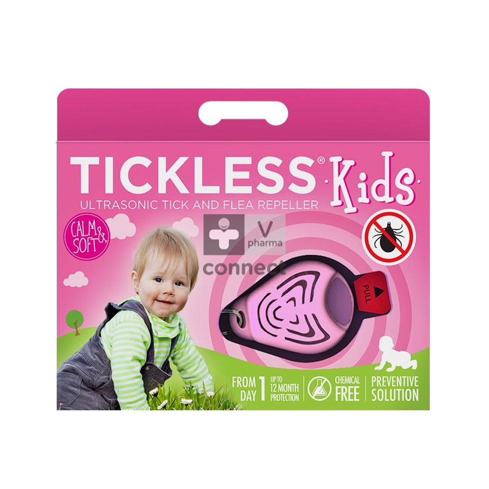 Tickless Kids Ultrason Repousseur Tique Puce Rose