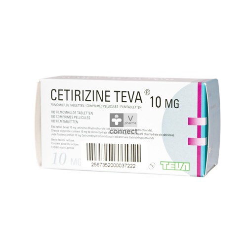 Cetirizine Teva 10 mg 100 Comprimés
