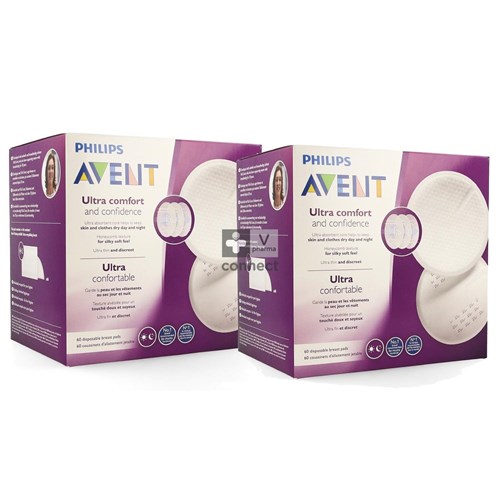 Avent Coussinet Allaitement Jour/Nuit 2 x 60 Pièces Prix Promo