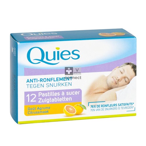 Quies Anti Ronflement 12 Pastilles à Sucer Gout Agrume