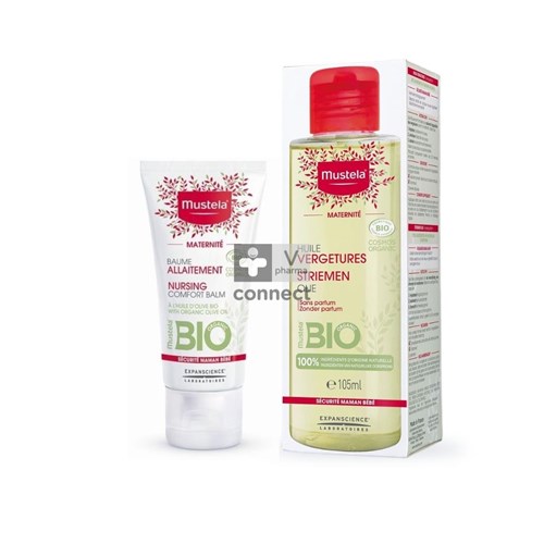 Mustela Baume Allaitement 30 ml + Huile Vergetures105 ml Promo